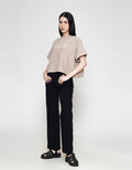 ZES Crop Suede Top Blouse Wanita MASWT007