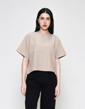 ZES Crop Suede Top Blouse Wanita MASWT007