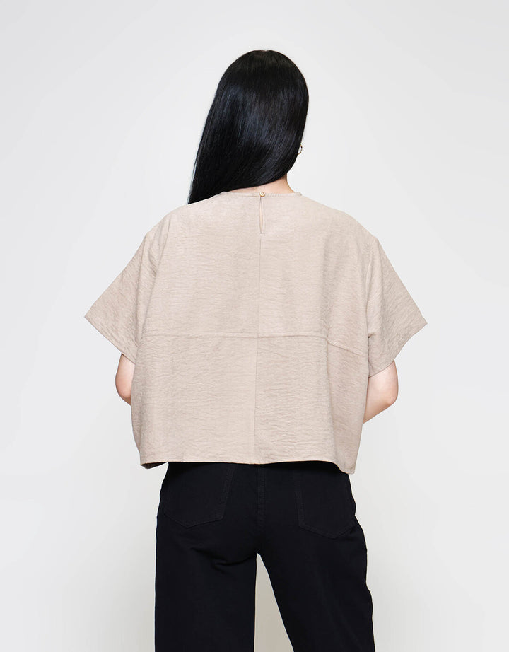 ZES Crop Suede Top Blouse Wanita MASWT007