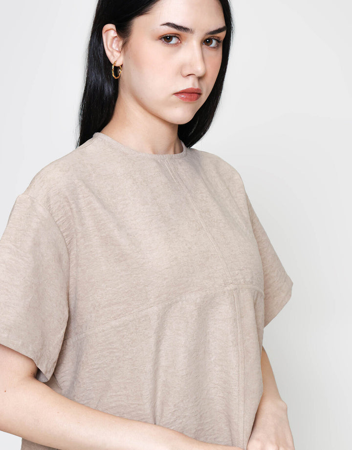 ZES Crop Suede Top Blouse Wanita MASWT007