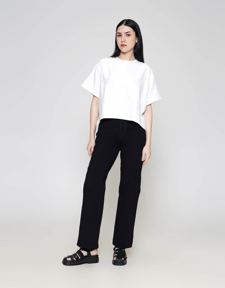ZES Crop Suede Top Blouse Wanita MASWT007