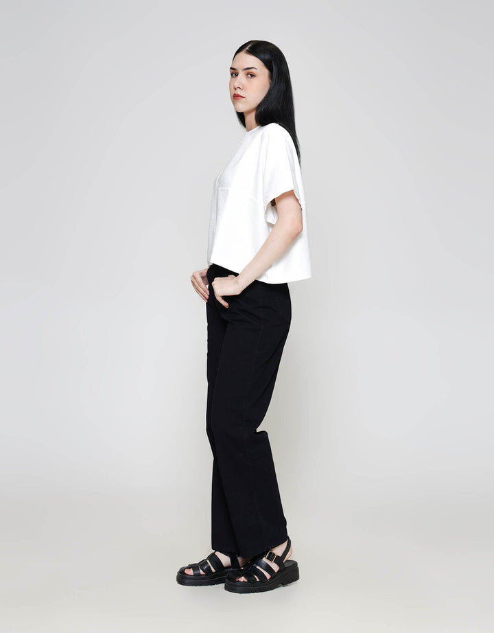 ZES Crop Suede Top Blouse Wanita MASWT007