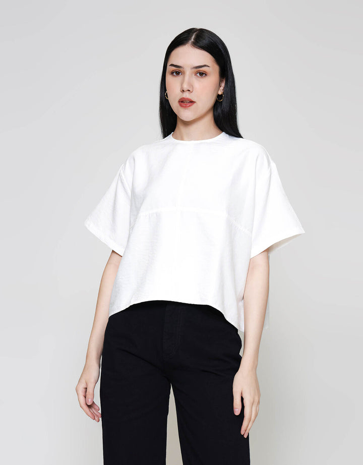 ZES Crop Suede Top Blouse Wanita MASWT007