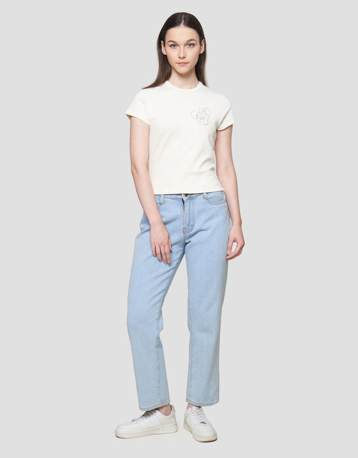 Suko Crop Graphic Kaos Wanita