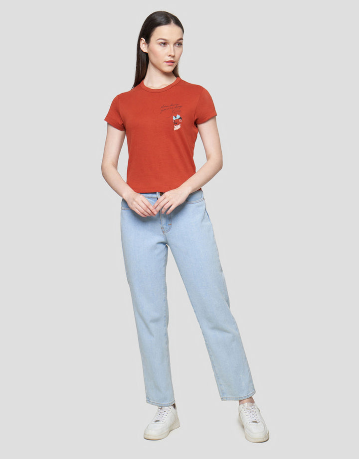 Suko Crop Graphic Kaos Wanita