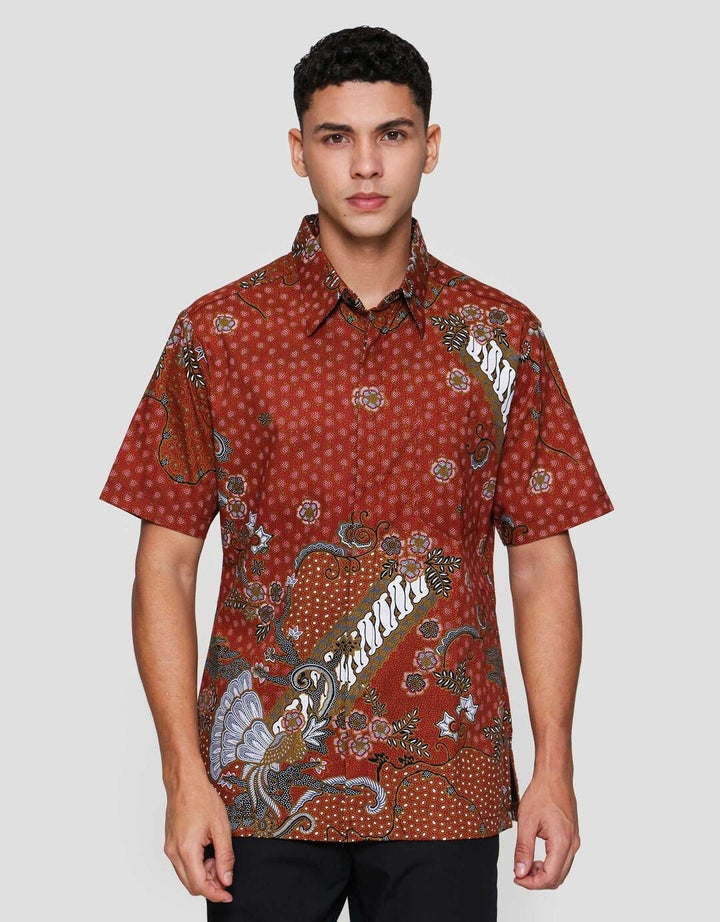 Arjuna Weda Hem Body Fit Sawat Mega Kemeja Batik Pria