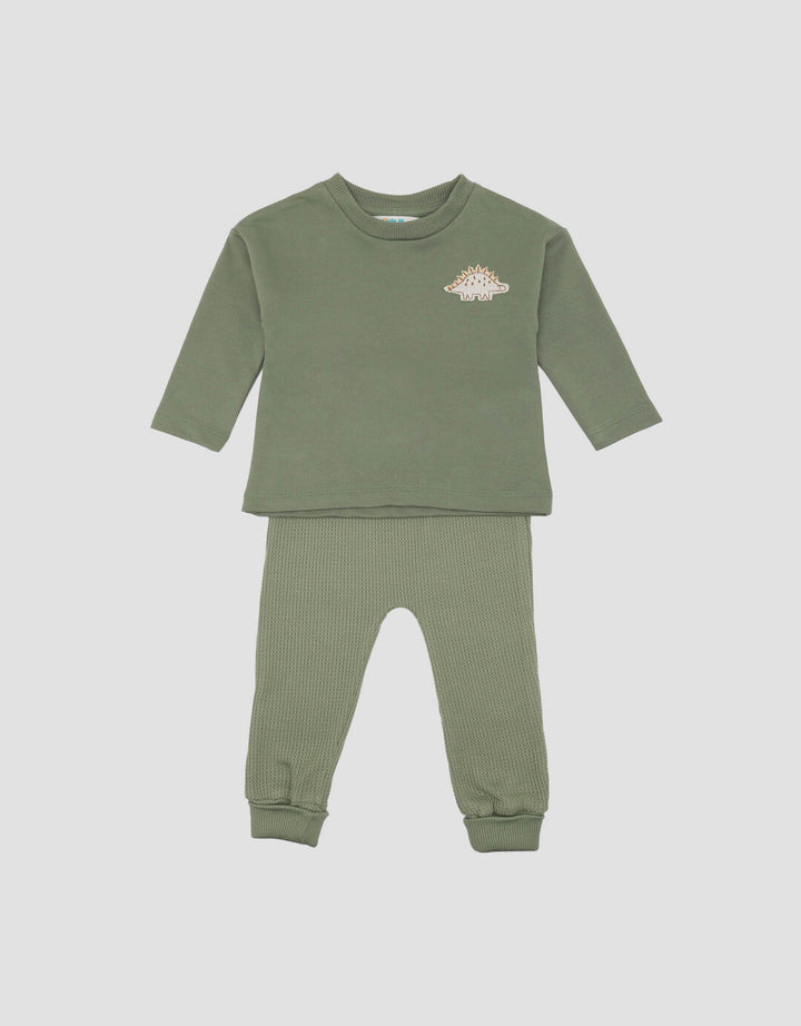 Little M Waffle With App Setelan Anak Laki-laki