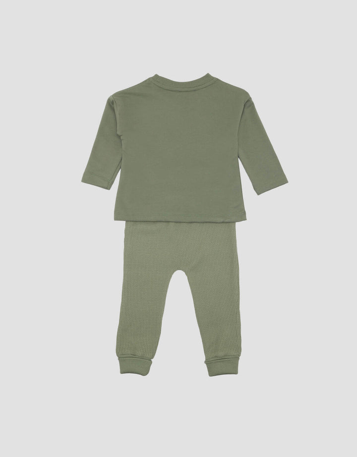 Little M Waffle With App Setelan Anak Laki-laki