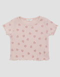 Little M Rib Fullprint Love Kaos Anak Perempuan