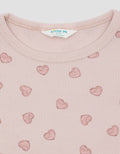 Little M Rib Fullprint Love Kaos Anak Perempuan