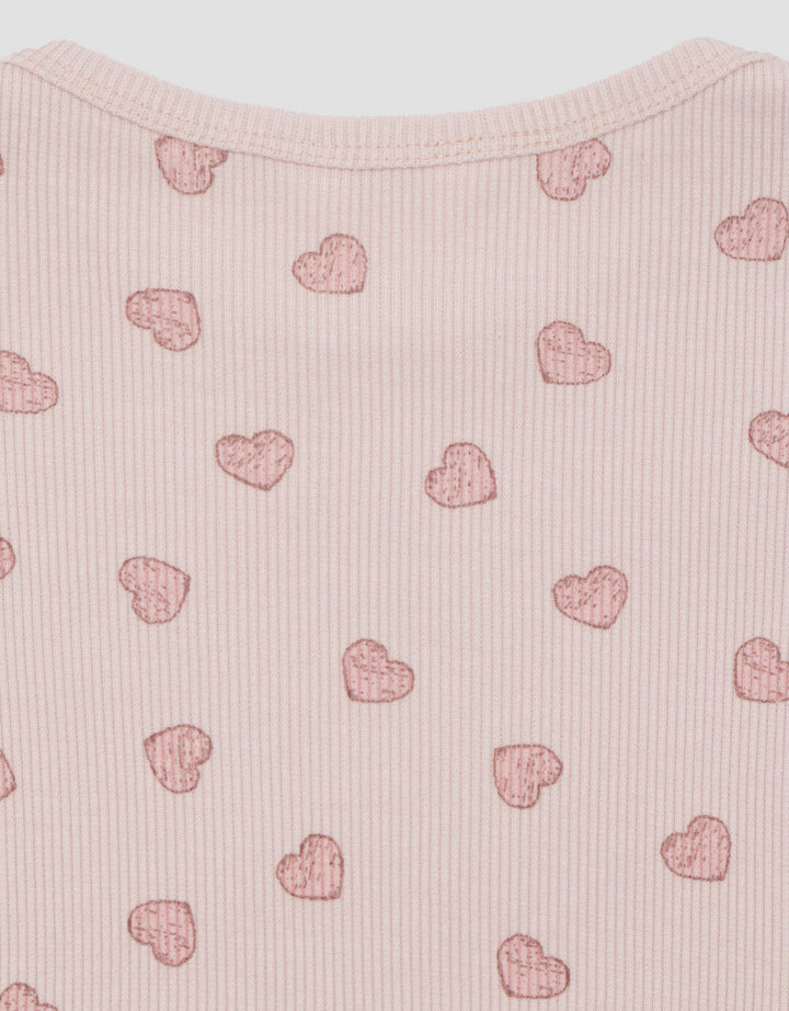 Little M Rib Fullprint Love Kaos Anak Perempuan