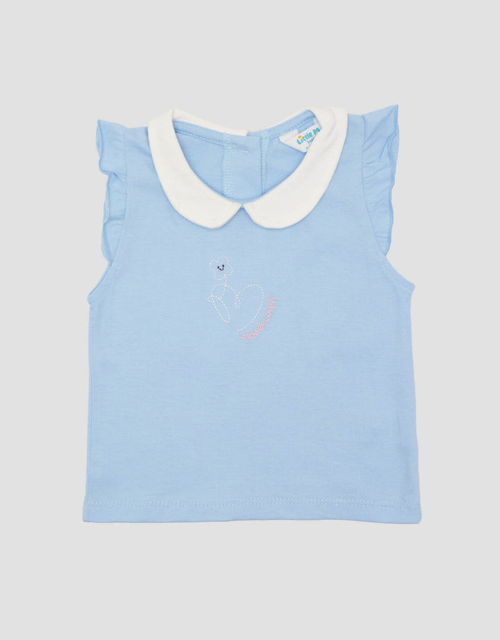 Little M Terry Ruffle Embro Kaos Polo Anak Perempuan