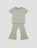 Little M Textured Rib Stripe Pakaian  Set Bayi Perempuan