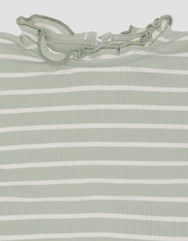 Little M Textured Rib Stripe Pakaian  Set Bayi Perempuan