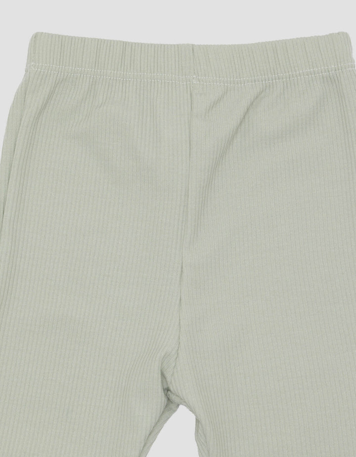 Little M Textured Rib Stripe Pakaian  Set Anak Perempuan