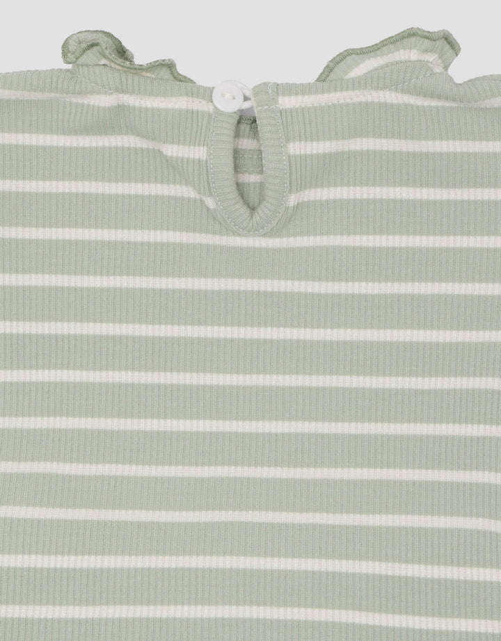 Little M Textured Rib Stripe Pakaian  Set Bayi Perempuan