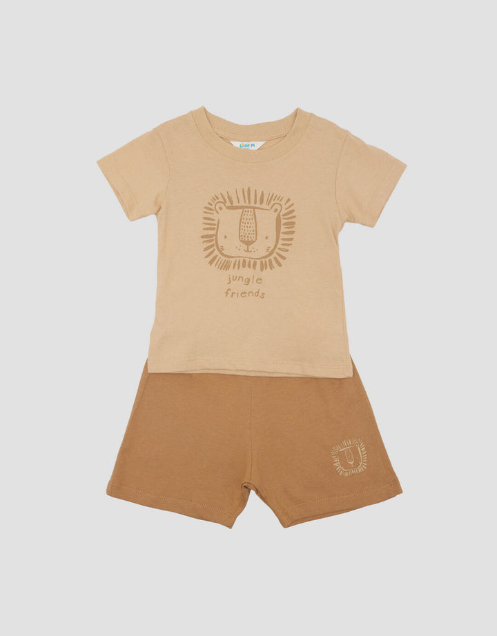 Little M Print Lion Head Setelan Anak Laki-laki