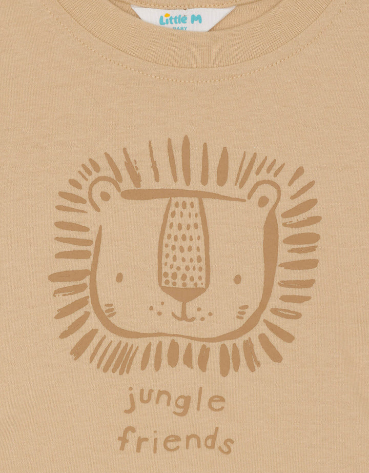 Little M Print Lion Head Setelan Anak Laki-laki