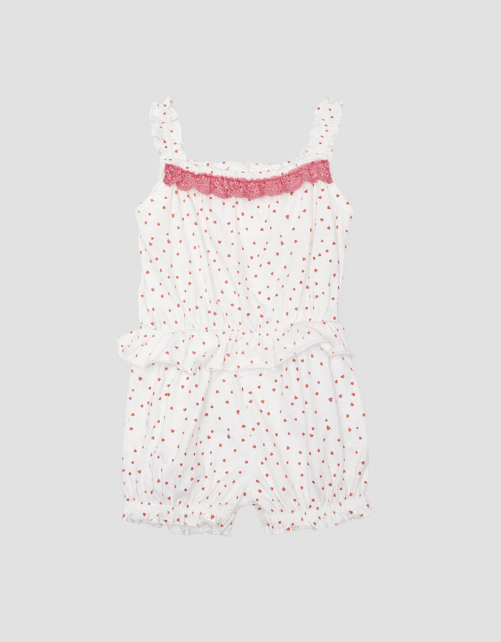 Little M One Set Knit Print Love Jumpsuit Romper Bayi Perempuan