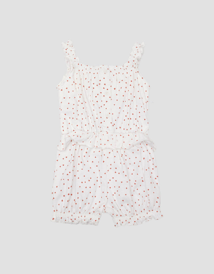 Little M One Set Knit Print Love Jumpsuit Romper Bayi Perempuan