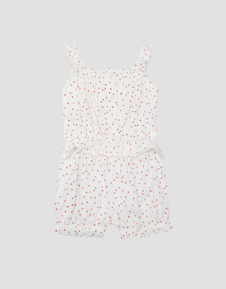 Little M One Set Knit Print Love Jumpsuit Romper Bayi Perempuan