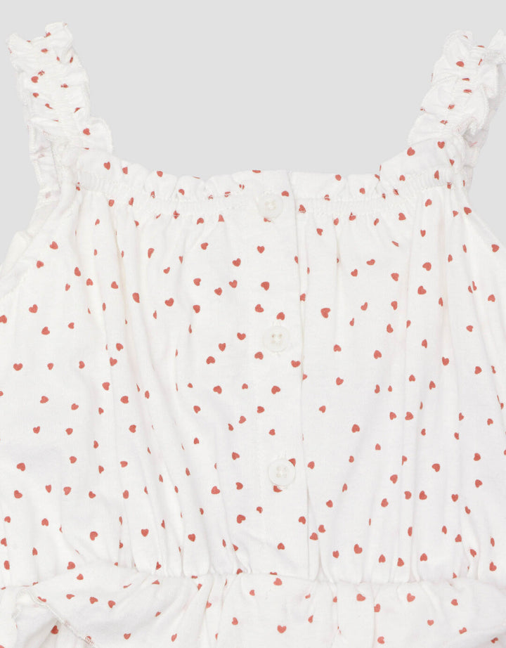 Little M One Set Knit Print Love Jumpsuit Romper Bayi Perempuan