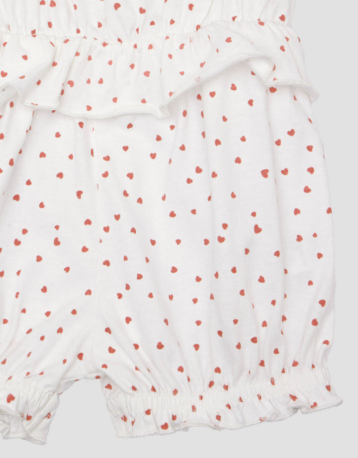 Little M One Set Knit Print Love Jumpsuit Romper Bayi Perempuan