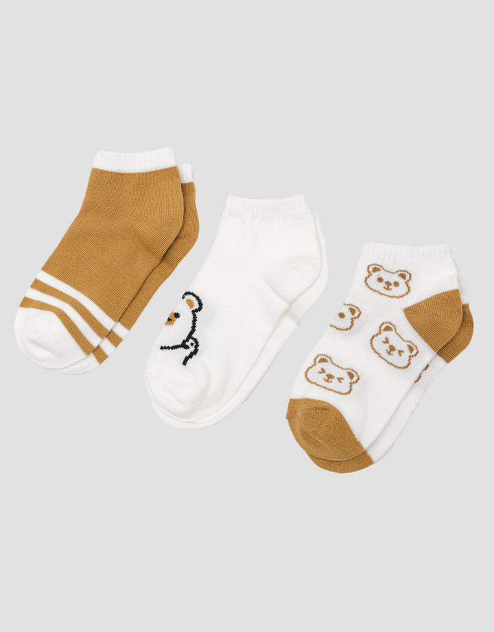 Little M Pack Of 3 Bear Kaos Kaki Bayi Laki-laki