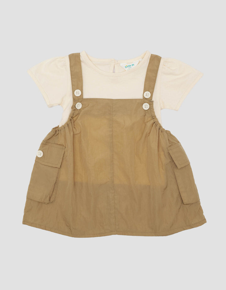 Little M Parasut Cargo Overall Dress Anak Perempuan