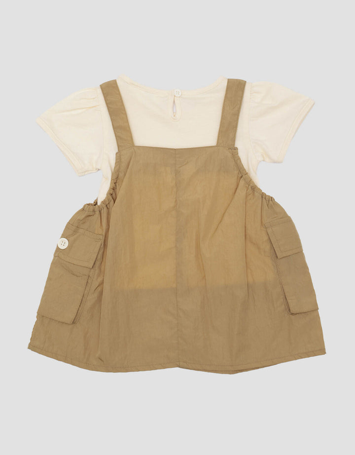 Little M Parasut Cargo Overall Dress Anak Perempuan