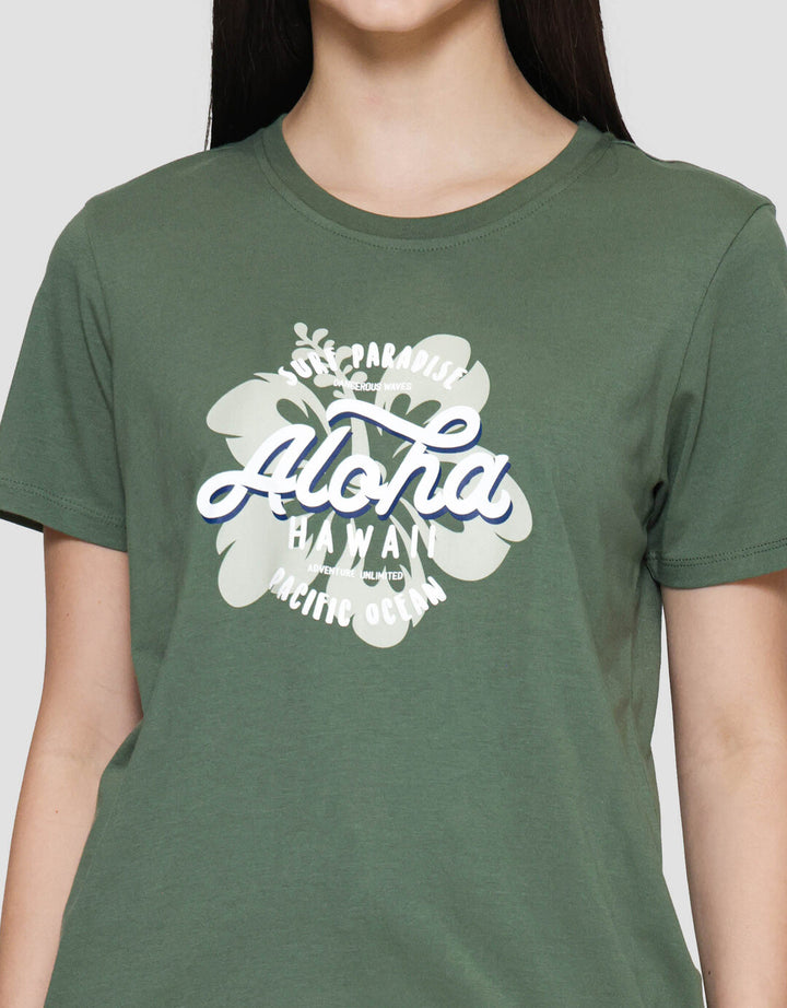 Nevada Aloha Kaos Lengan Pendek Wanita