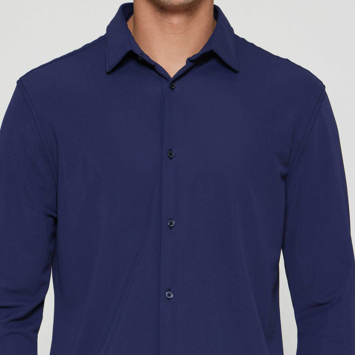 Suko Kemeja Lengan Panjang Bahan Elastis Struktur Kemeja Pria