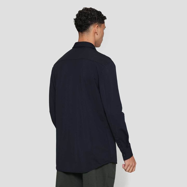 Suko Kemeja Lengan Panjang Bahan Elastis Struktur Kemeja Pria