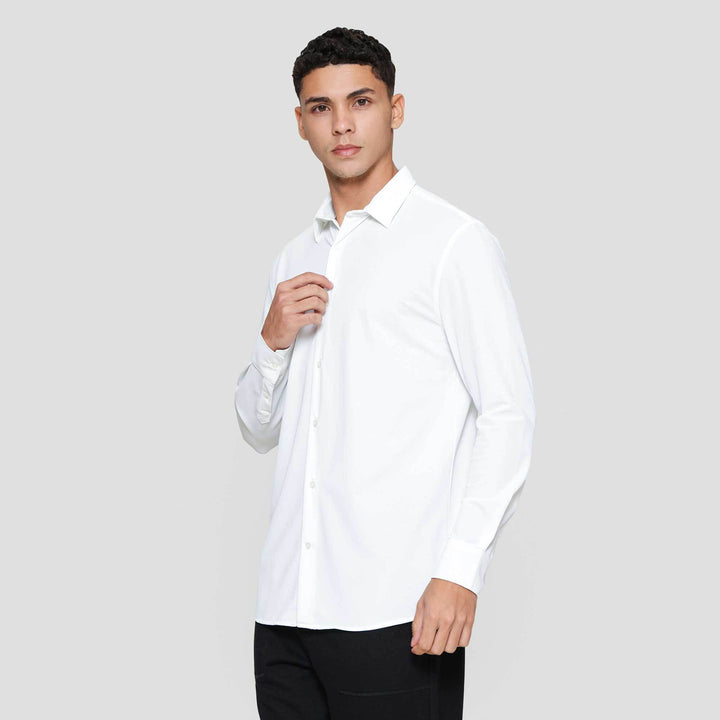 Suko Kemeja Lengan Panjang Bahan Elastis Struktur Kemeja Pria