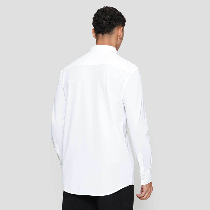 Suko Kemeja Lengan Panjang Bahan Elastis Struktur Kemeja Pria