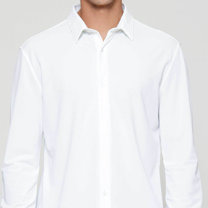 Suko Kemeja Lengan Panjang Bahan Elastis Struktur Kemeja Pria