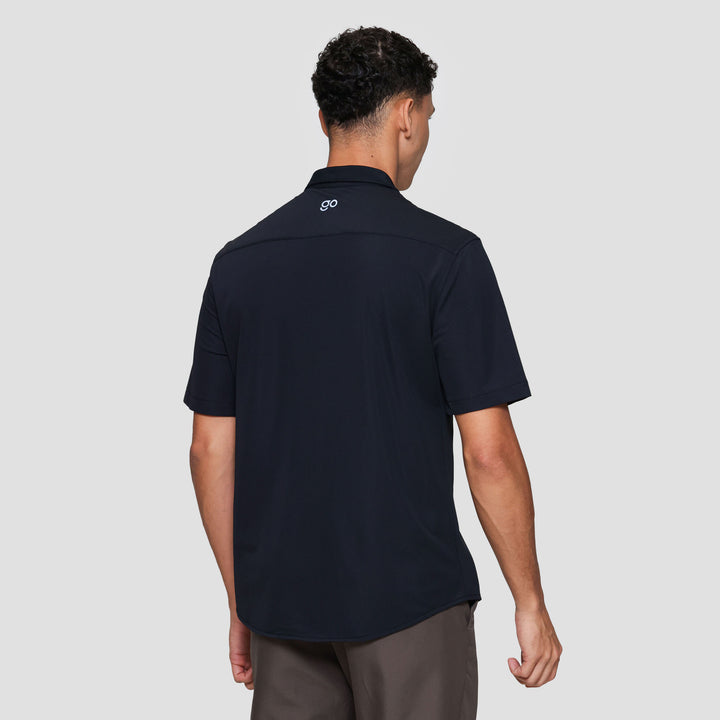 Suko Kemeja Lengan Pendek Bahan Elastis Struktur Pria