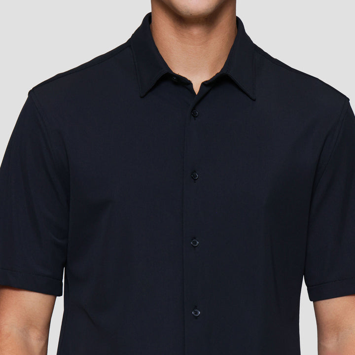 Suko Kemeja Lengan Pendek Bahan Elastis Struktur Pria