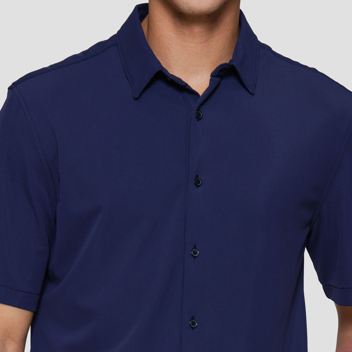 Suko Kemeja Lengan Pendek Bahan Elastis Struktur Pria