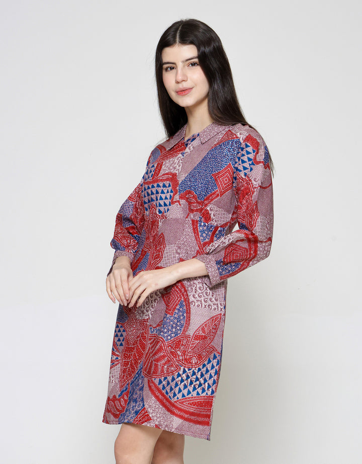 Arjuna Weda Tumpuk Dress Batik Wanita