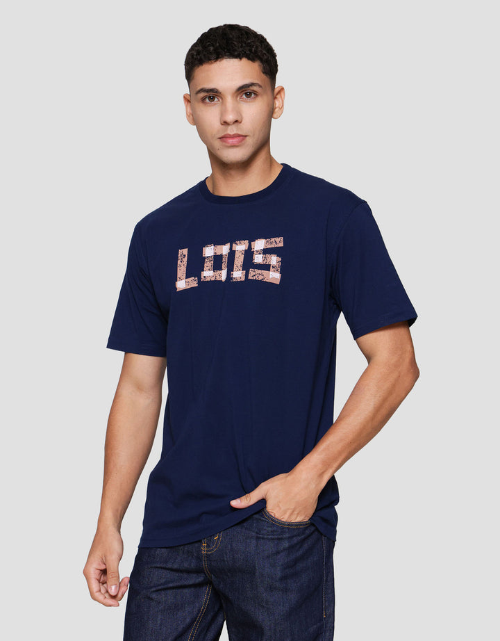 Lois Wording Brand Kaos Lengan Pendek Pria