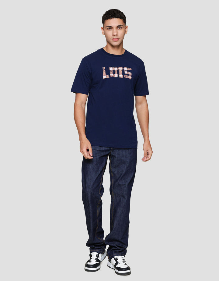 Lois Wording Brand Kaos Lengan Pendek Pria