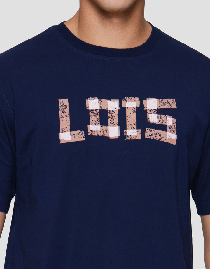 Lois Wording Brand Kaos Lengan Pendek Pria