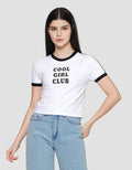 Nevada Ringer Cool Girl Club Kaos Lengan Pendek Wanita