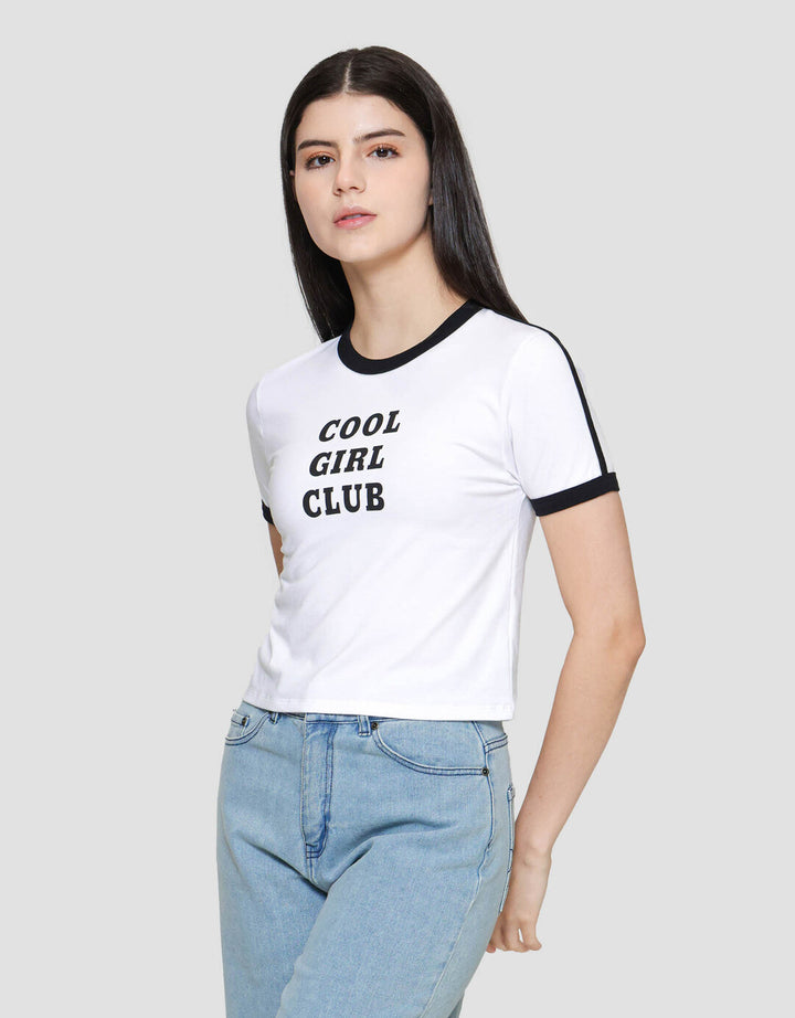 Nevada Ringer Cool Girl Club Kaos Lengan Pendek Wanita