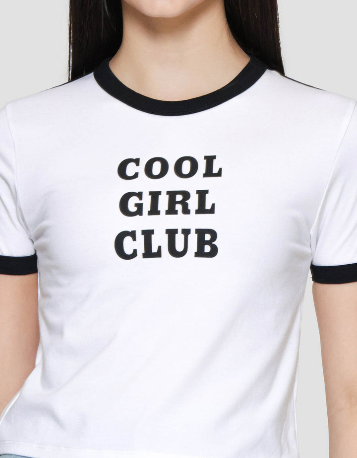 Nevada Ringer Cool Girl Club Kaos Lengan Pendek Wanita
