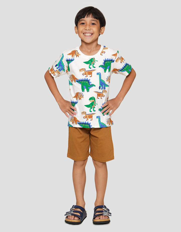 Little M Fullprint Dino Pakaian Setelan Anak Laki-laki