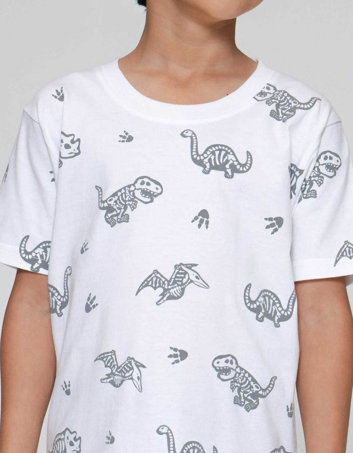 Little M Print Fossil Dino Kaos Anak Laki-laki