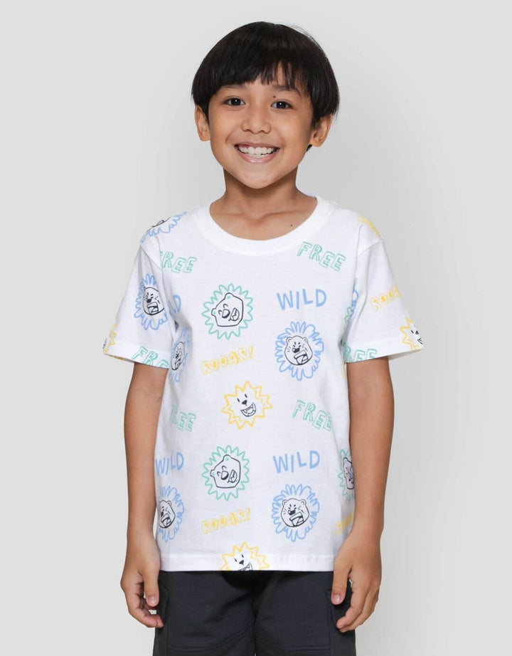 Little M Full Print Wild Roar Kaos Anak Laki-laki