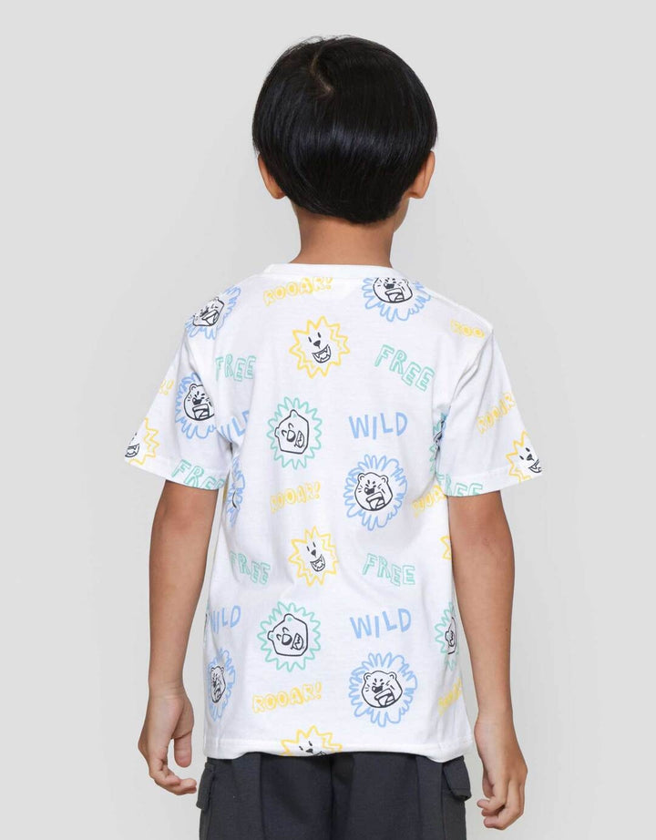 Little M Full Print Wild Roar Kaos Anak Laki-laki
